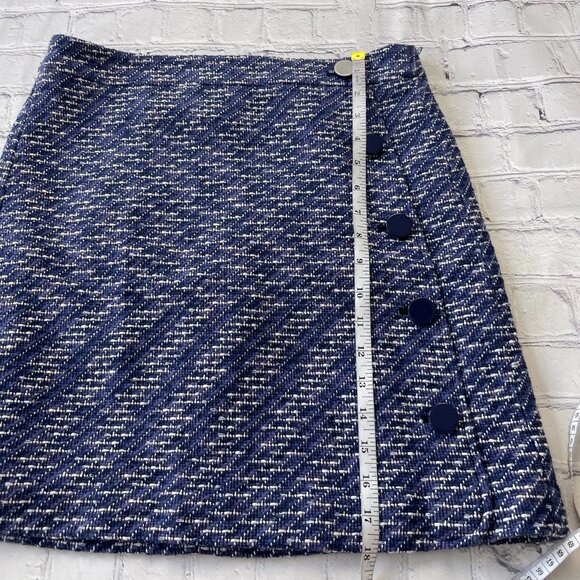 LOFT Outlet  Knit Skirt Women’s Cotton Accent Buttons Zip Close size 6 - Picture 10 of 12